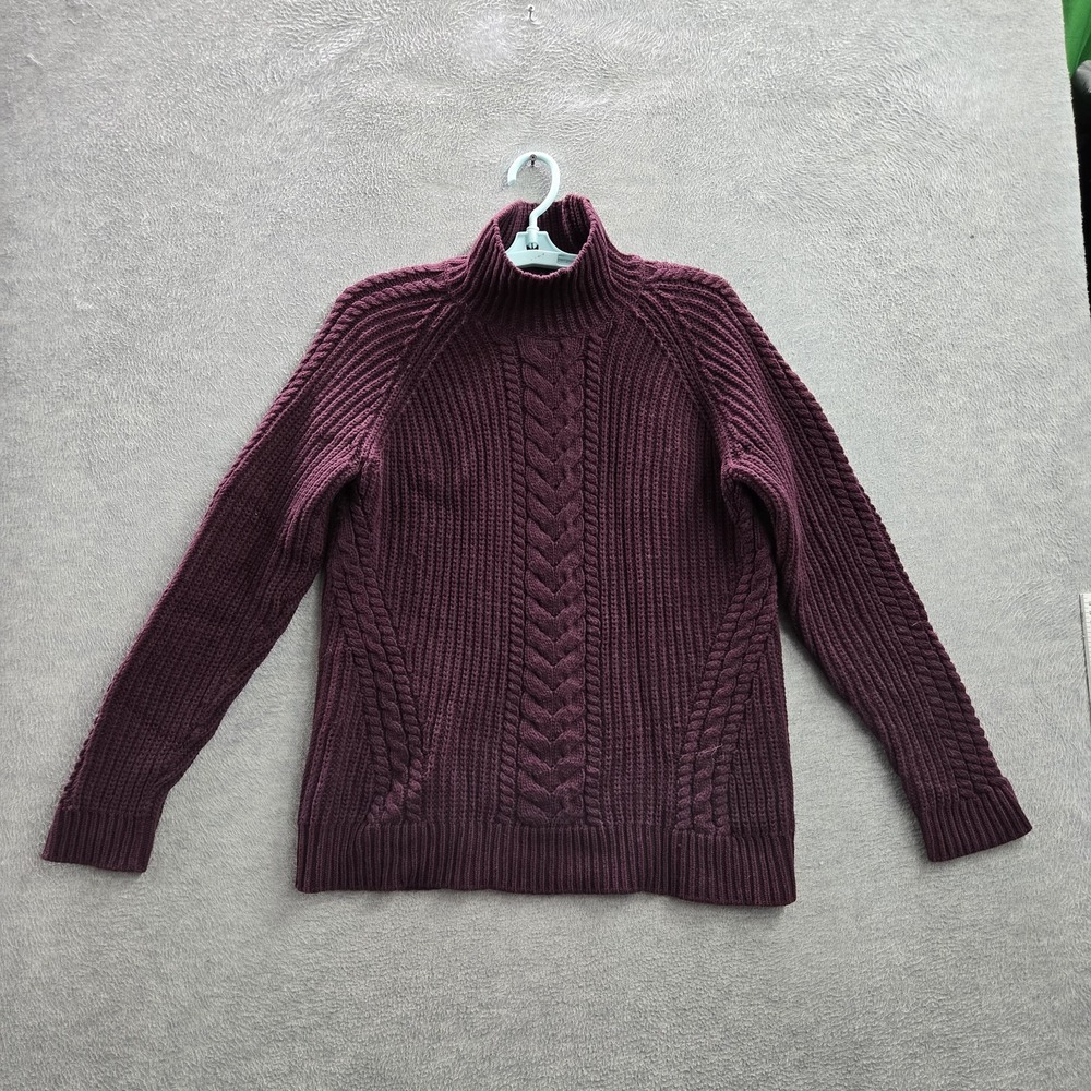 Lululemon Women Sweatshirt 6 Purple Cable Knit Bring The Cozy Turtleneck
